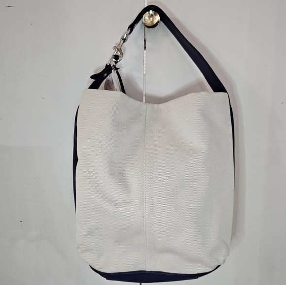 Coach Avy Canvas Hobo Natural and Indigo NEW with tags - Picture 2 of 8